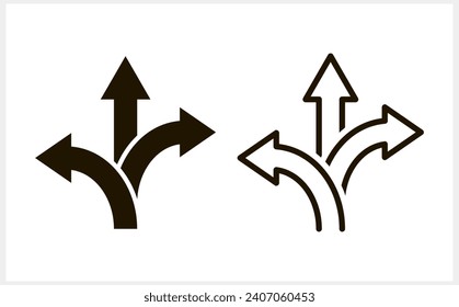 Trafic way icon isolated Road arrow Stencil vector stock illustration EPS 10