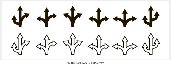 Trafic way icon isolated Road arrow Stencil vector stock illustration EPS 10