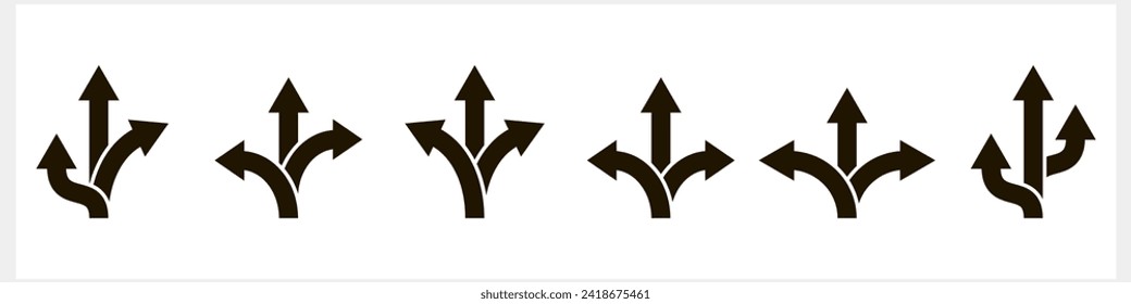 Trafic way icon isolated Road arrow Stencil vector stock illustration EPS 10