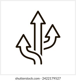 Trafic way icon isolated Road arrow Sketch print vector stock illustration EPS 10