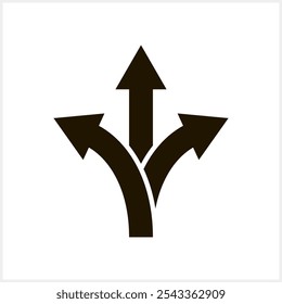 Icono de camino de tráfico aislado Vector de plantilla de flecha de carretera ilustración de stock
