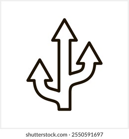Trafic way icon isolated Road arrow Sketch print vector stock illustration