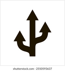 Icono de la manera del tráfico aislado Vector de la impresión de la plantilla de la flecha del camino