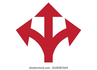 Trafic way icon isolated Road arrow Sketch print vector stock illustration