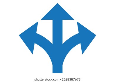 Trafic way icon isolated Road arrow Sketch print vector stock illustration