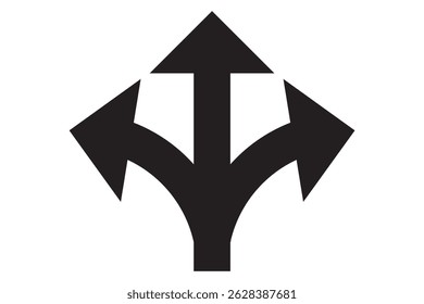 Trafic way icon isolated Road arrow Sketch print vector stock illustration