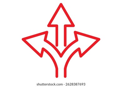 Trafic way icon isolated Road arrow Sketch print vector stock illustration