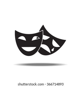 Tragedy And Comedy Masks Single Icon