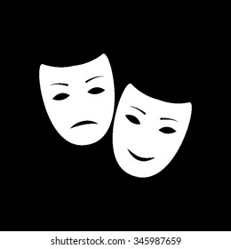 Tragedy Comedy Masks Vector Icon Isolated Stock Vector (Royalty Free ...