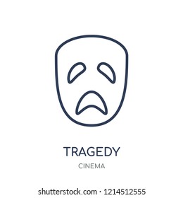tragedy icon. tragedy linear symbol design from Cinema collection. Simple outline element vector illustration on white background.