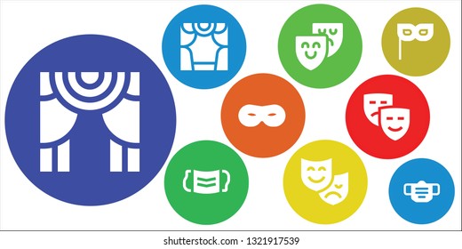 tragedy icon set. 9 filled tragedy icons.  Simple modern icons about  - Theater, Mask, Theatre, Masks