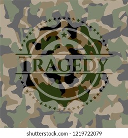 Tragedy on camouflage texture