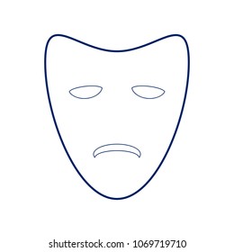 Tragedy theatrical masks. Vector. Flat style icon on white.