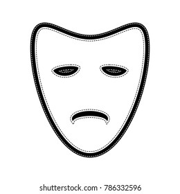 Tragedy theatrical masks. Vector. Flat style black icon on white.