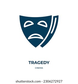 tragedy vector icon. tragedy, sad, play filled icons from flat cinema concept. Isolated black glyph icon, vector illustration symbol element for web design and mobile apps