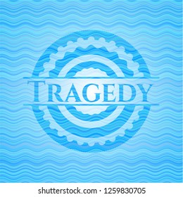 Tragedy water representation style emblem.