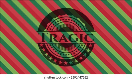 Tragic christmas badge background. Vector Illustration. Detailed.