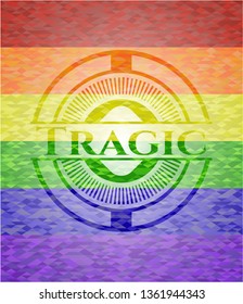 Tragic lgbt colors emblem 