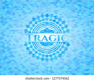 Tragic light blue mosaic emblem