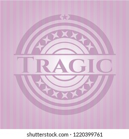 Tragic pink emblem. Vintage.