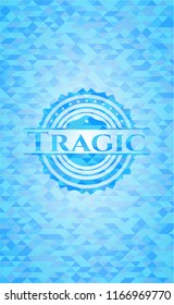 Tragic sky blue mosaic emblem