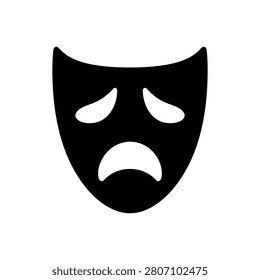 Tragic Theater Mask Icon Icon Isolated On White Background
