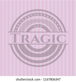 Tragic vintage pink emblem