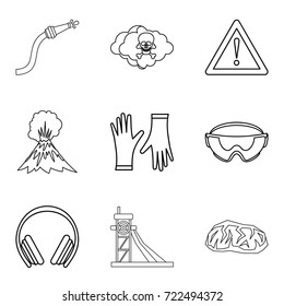 Tragical icons set. Outline set of 9 tragical vector icons for web isolated on white background