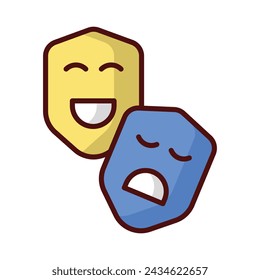 Tragicomedy Icon vector. Stock illustration.