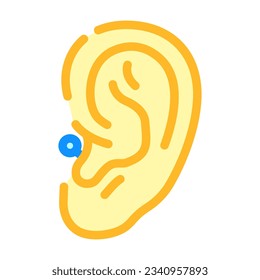 tragus piercing earring color icon vector. tragus piercing earring sign. isolated symbol illustration