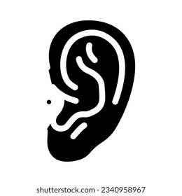 tragus piercing earring glyph icon vector. tragus piercing earring sign. isolated symbol illustration