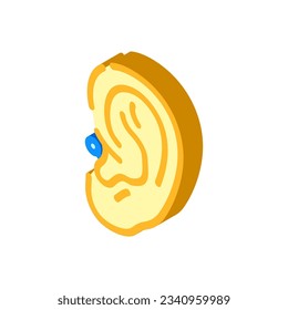 tragus piercing earring isometric icon vector. tragus piercing earring sign. isolated symbol illustration