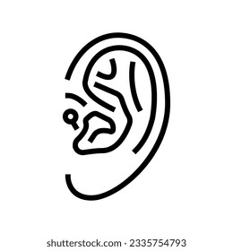 tragus piercing earring line icon vector. tragus piercing earring sign. isolated contour symbol black illustration