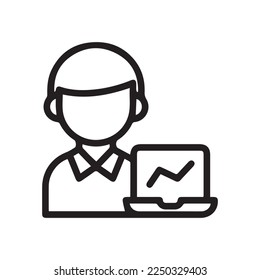 Traider man black line icon design