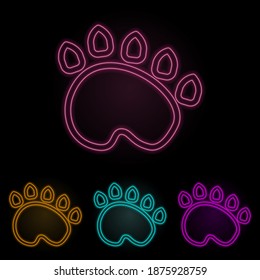 trail of the beast color neon set. Simple thin line, outline vector of web icons for ui and ux, website or mobile application