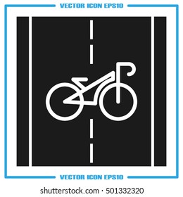 trail and bicycle icon vector EPS 10, abstract sign business concept flat design,  illustration modern isolated badge for website or app - stock info graphics