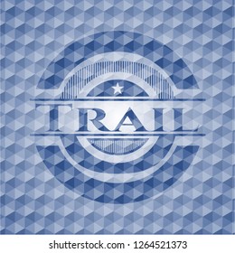 Trail blue polygonal emblem.