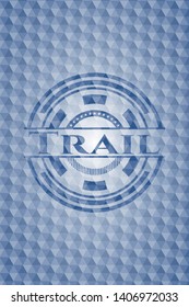 Trail blue polygonal emblem. Vector Illustration. Detailed.