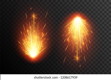 Trail Of Firework. Sparkler Explosion. Falling Star. Fiery Sparks.