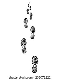 Trail forward  of shoe prints 2, vector illustration