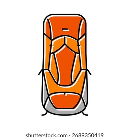 trilha caminhando mochila ícone de cor vetor. trilha caminhando mochila sinal. ilustração símbolo isolado