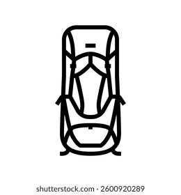 trail hiking backpack line icon vector. trail hiking backpack sign. isolated contour symbol black illustration