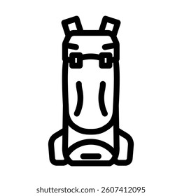 trail hiking backpack line icon vector. trail hiking backpack sign. isolated contour symbol black illustration