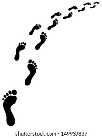 Trail of human bare footsteps-vector