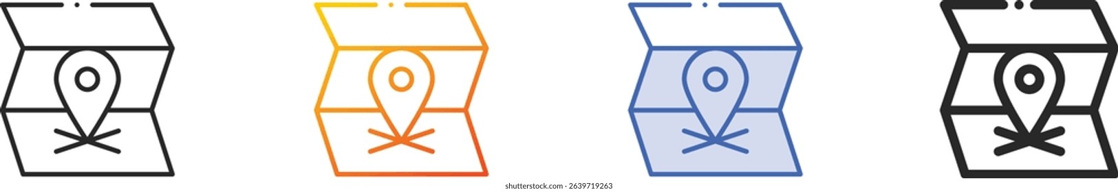 trail icon.Thin Linear, Gradient, Blue Stroke and bold Style Design Isolated On White Background