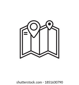 Trail Map illustration style outline icon. EPS 10 File