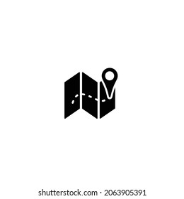 Trail map simple flat icon vector illustration