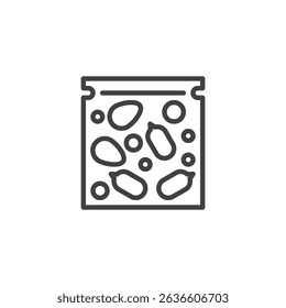 Trail Mix line icon. linear style sign for mobile concept and web design. Bag with mix of nuts, fruits, seeds outline vector icon. Symbol, logo illustration. Vector graphics