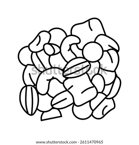 trail mix snack food line icon vector. trail mix snack food sign. isolated contour symbol black illustration