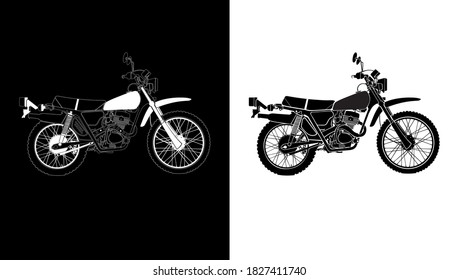 Trail Motorcycle Vintage Vector EPS